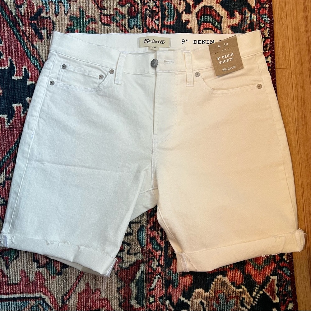 NWT Madewell denim cuffed jean shorts size 30